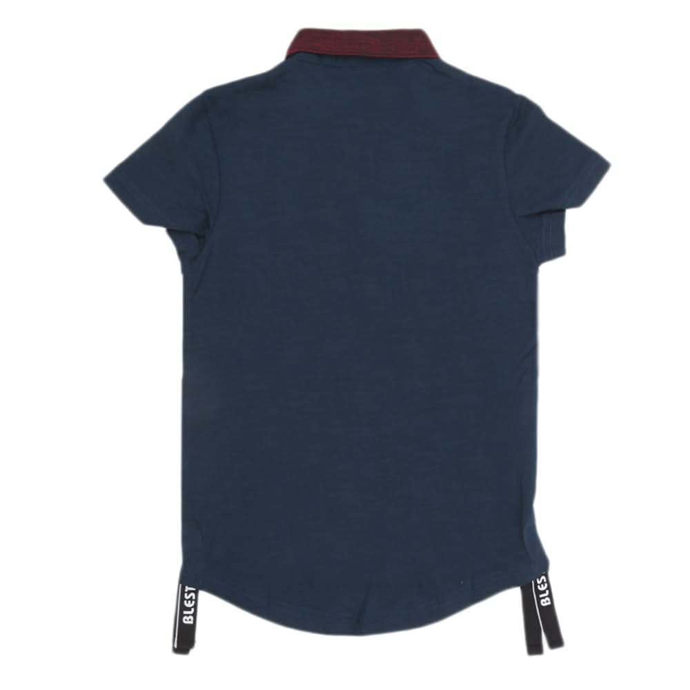 Boys Half Sleeves Round Neck T-Shirt - Steel Green, Kids, Boys T-Shirts, Chase Value, Chase Value