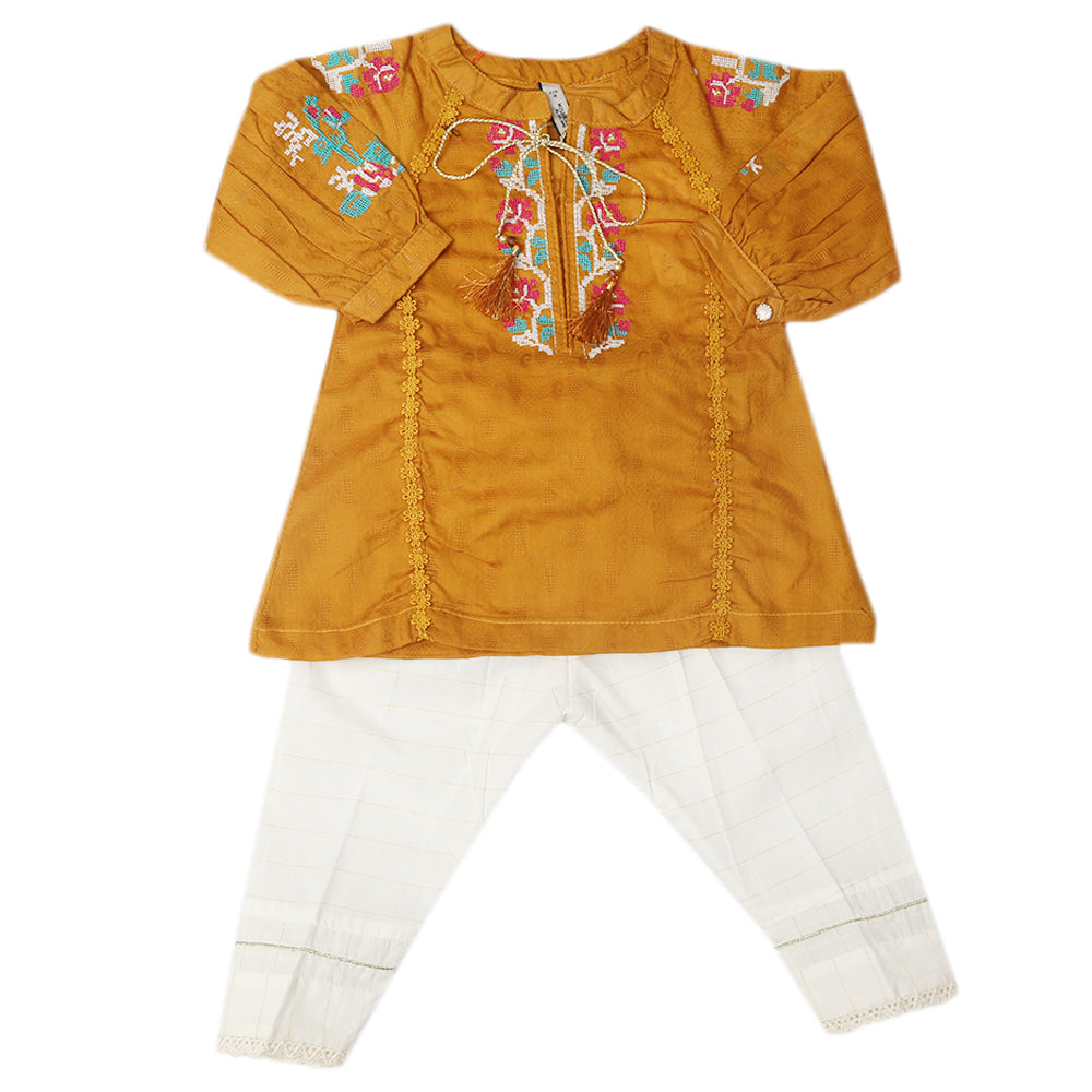 Girls Shalwar Suit - Mustard, Girls Shalwar Kameez, Chase Value, Chase Value