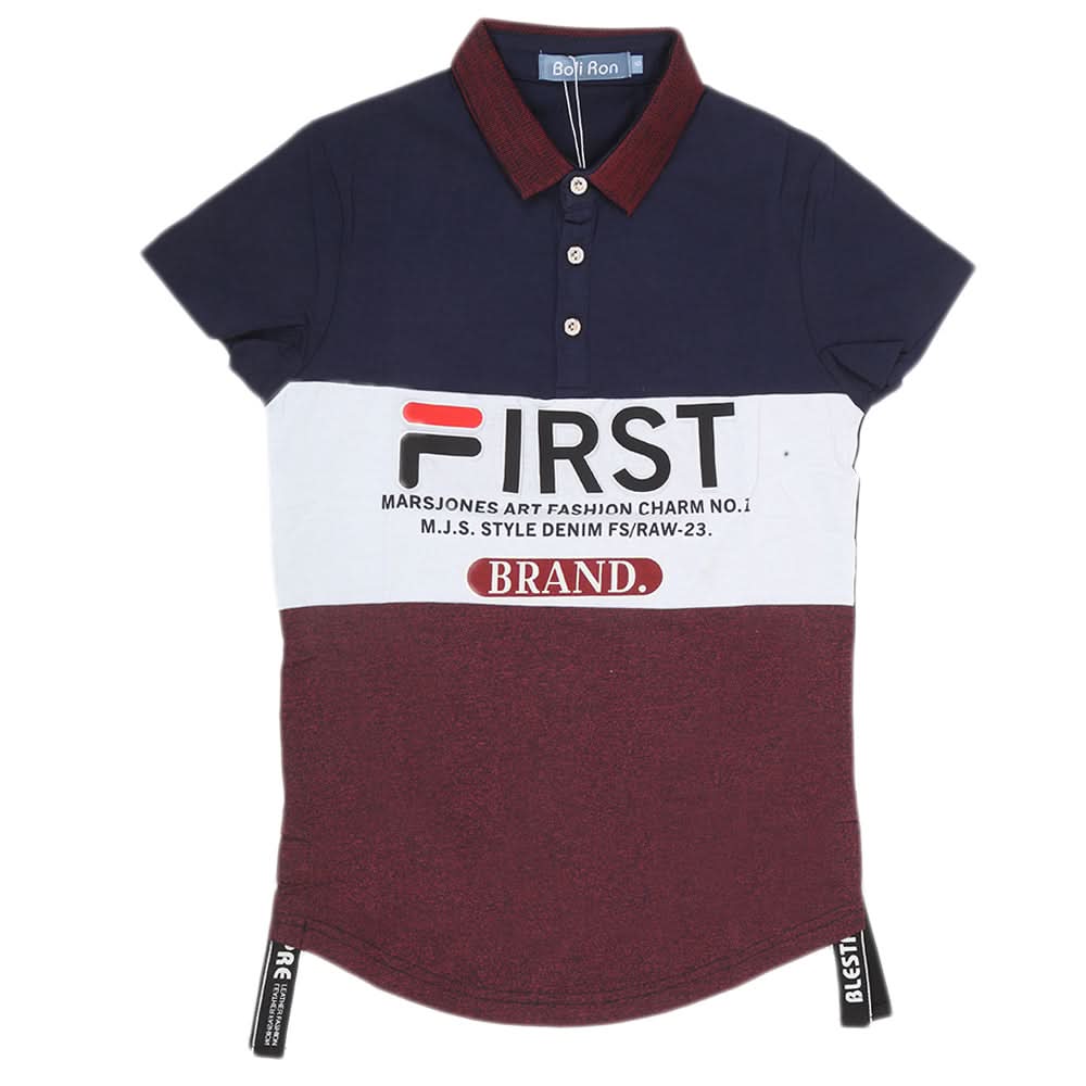 Boys Half Sleeves Round Neck T-Shirt - Navy Blue, Kids, Boys T-Shirts, Chase Value, Chase Value
