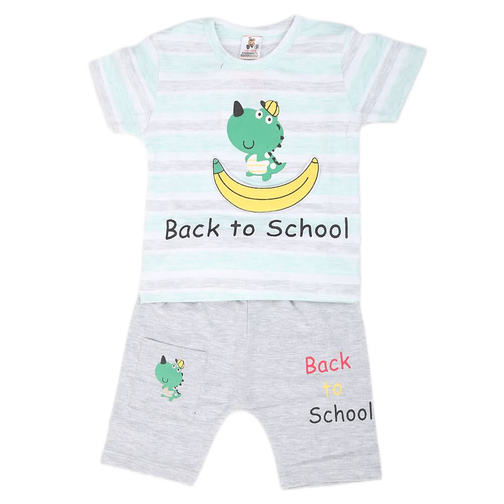 Boys Half Sleeves 2 Piece Suit - Cyan, Kids, Boys Sets And Suits, Chase Value, Chase Value