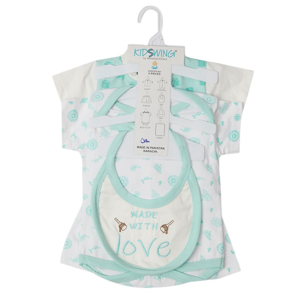 Gift Set 6Pcs - Cyan, Kids, Newborn Boys Sets And Suits, Chase Value, Chase Value