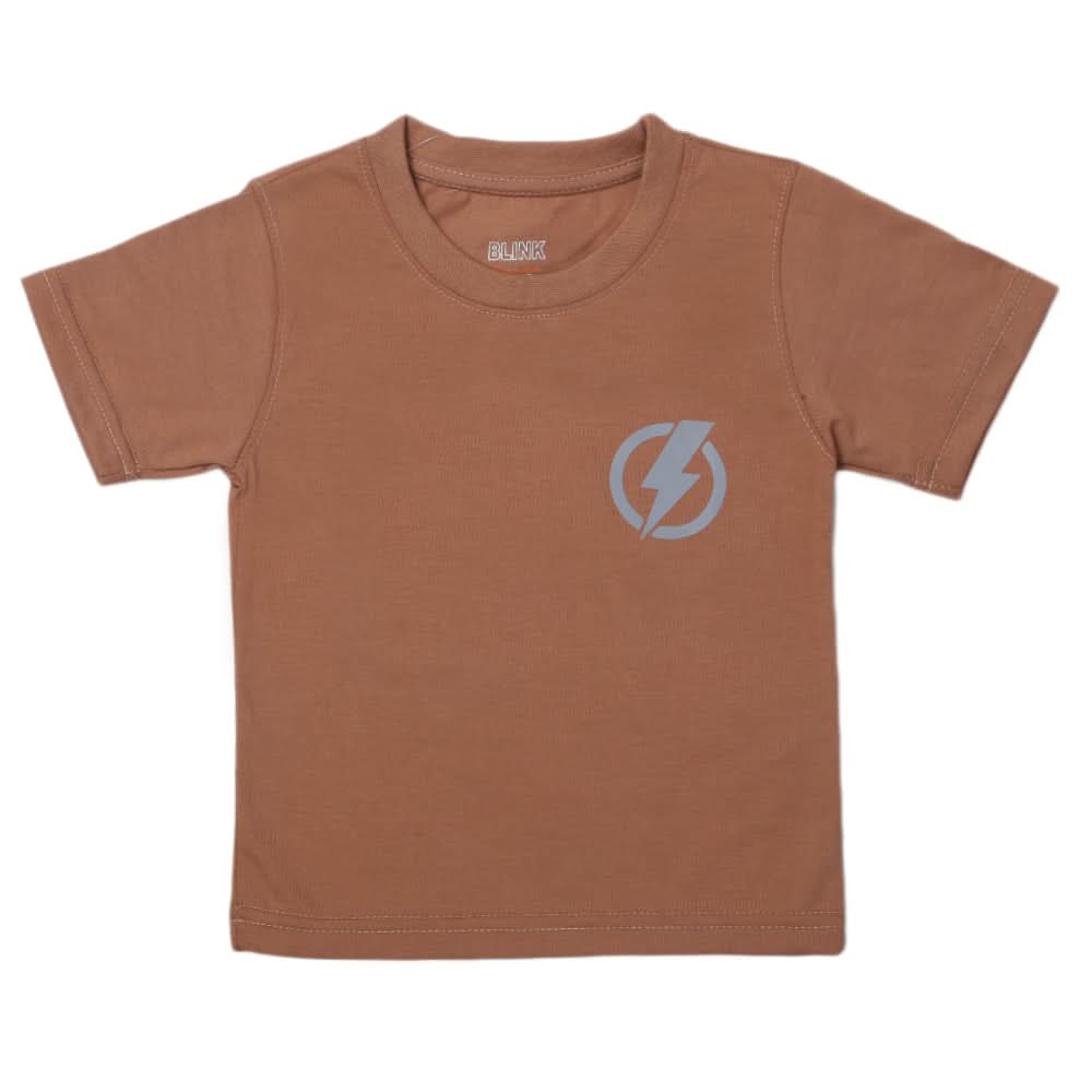 Boys Half Sleeves Logo T-Shirt - Brown, Kids, Boys T-Shirts, Chase Value, Chase Value