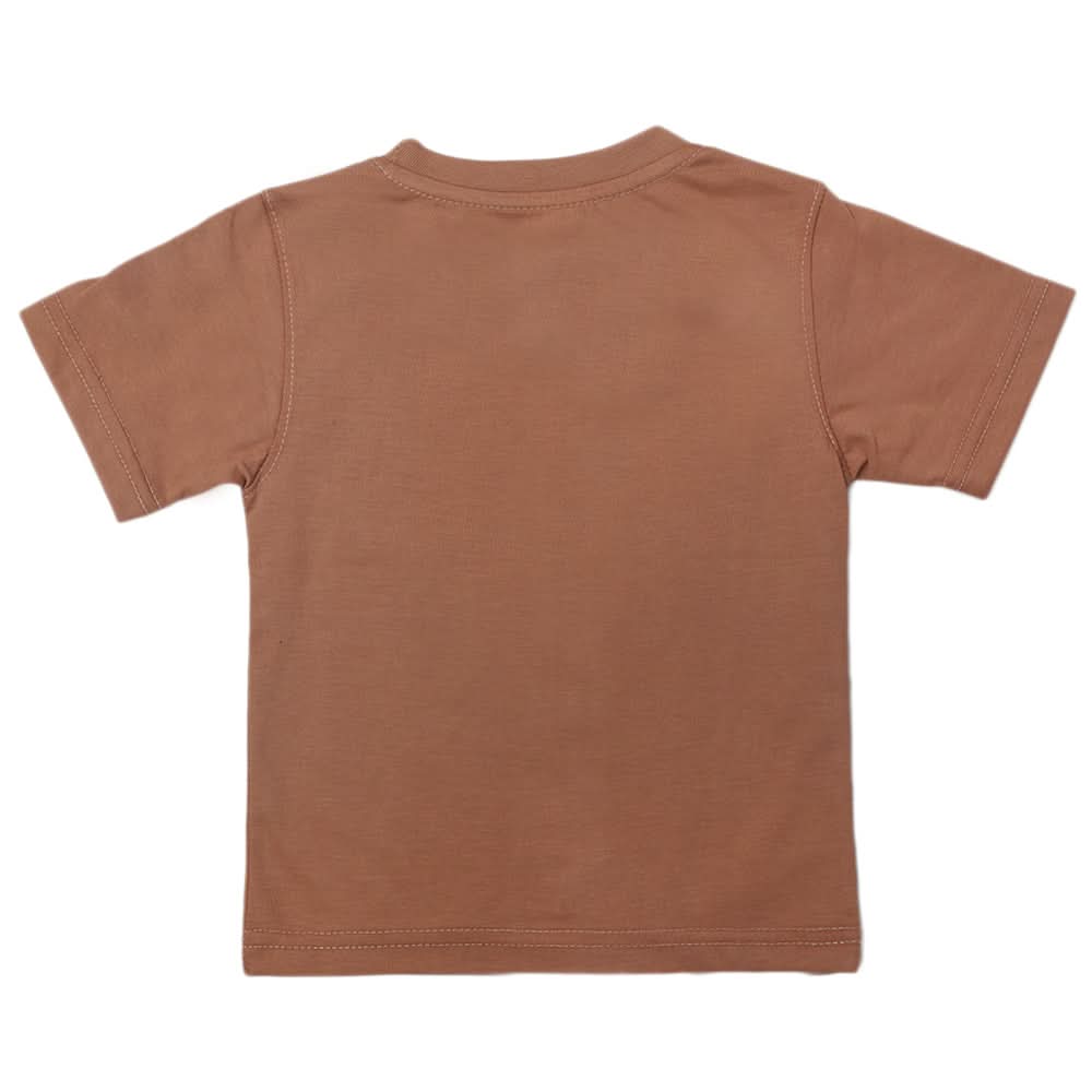 Boys Half Sleeves Logo T-Shirt - Brown, Kids, Boys T-Shirts, Chase Value, Chase Value