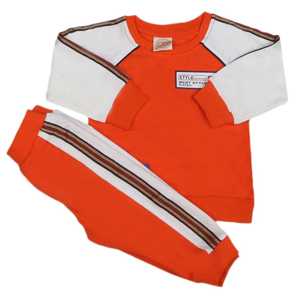 Boys Full Sleeves 2 Pcs Suit - Orange, Kids, Boys Sets And Suits, Chase Value, Chase Value