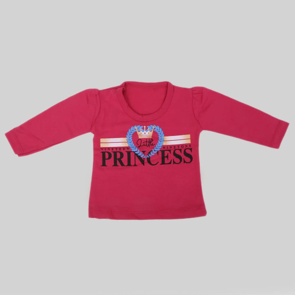 Newborn Girls Full Sleeves T-Shirt - Pink, Kids, NB Girls T-Shirts, Chase Value, Chase Value