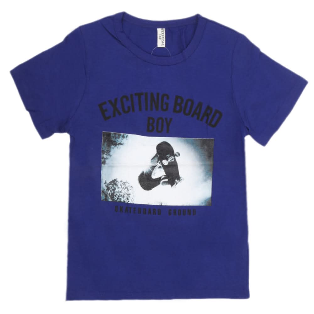 Boys Round Neck T-Shirt - Navy Blue, Kids, Boys T-Shirts, Chase Value, Chase Value