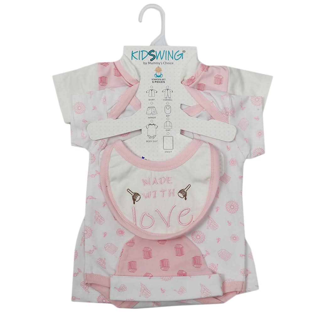 Gift Set 6Pcs - Pink, Kids, Newborn Boys Sets And Suits, Chase Value, Chase Value