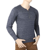 Men's Full Sleeves Y-Stud T-Shirt - Navy Blue, Men, T-Shirts And Polos, Chase Value, Chase Value