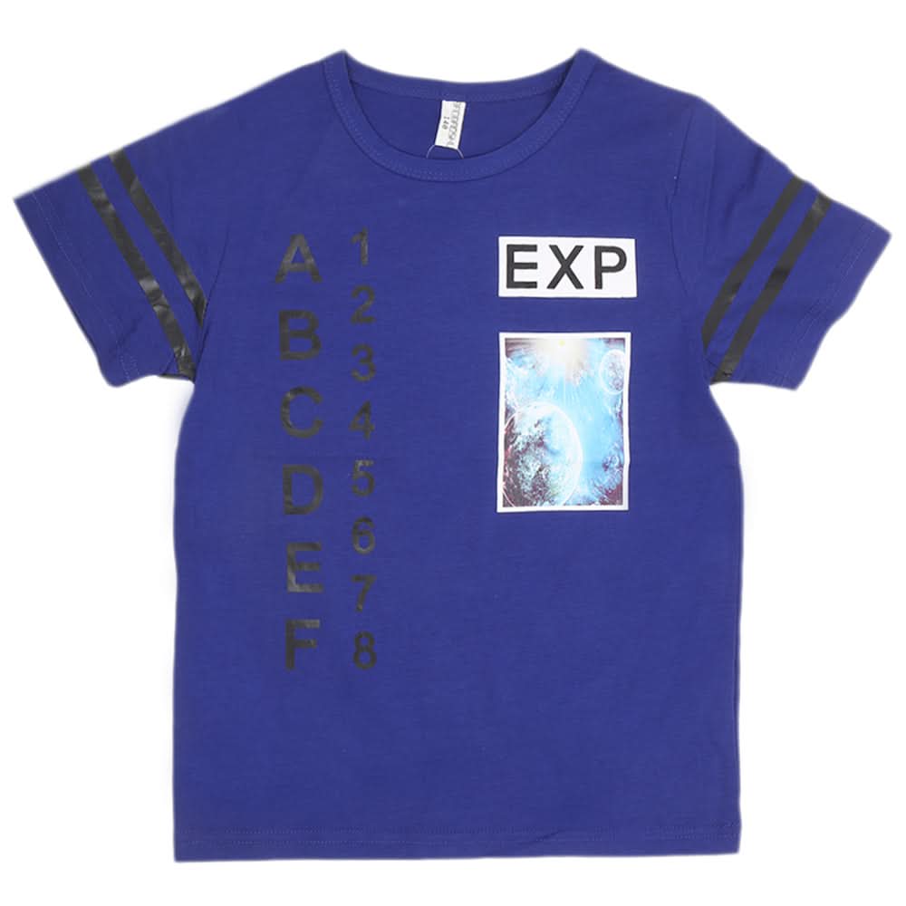 Boys Round Neck T-Shirt - Navy Blue, Kids, Boys T-Shirts, Chase Value, Chase Value