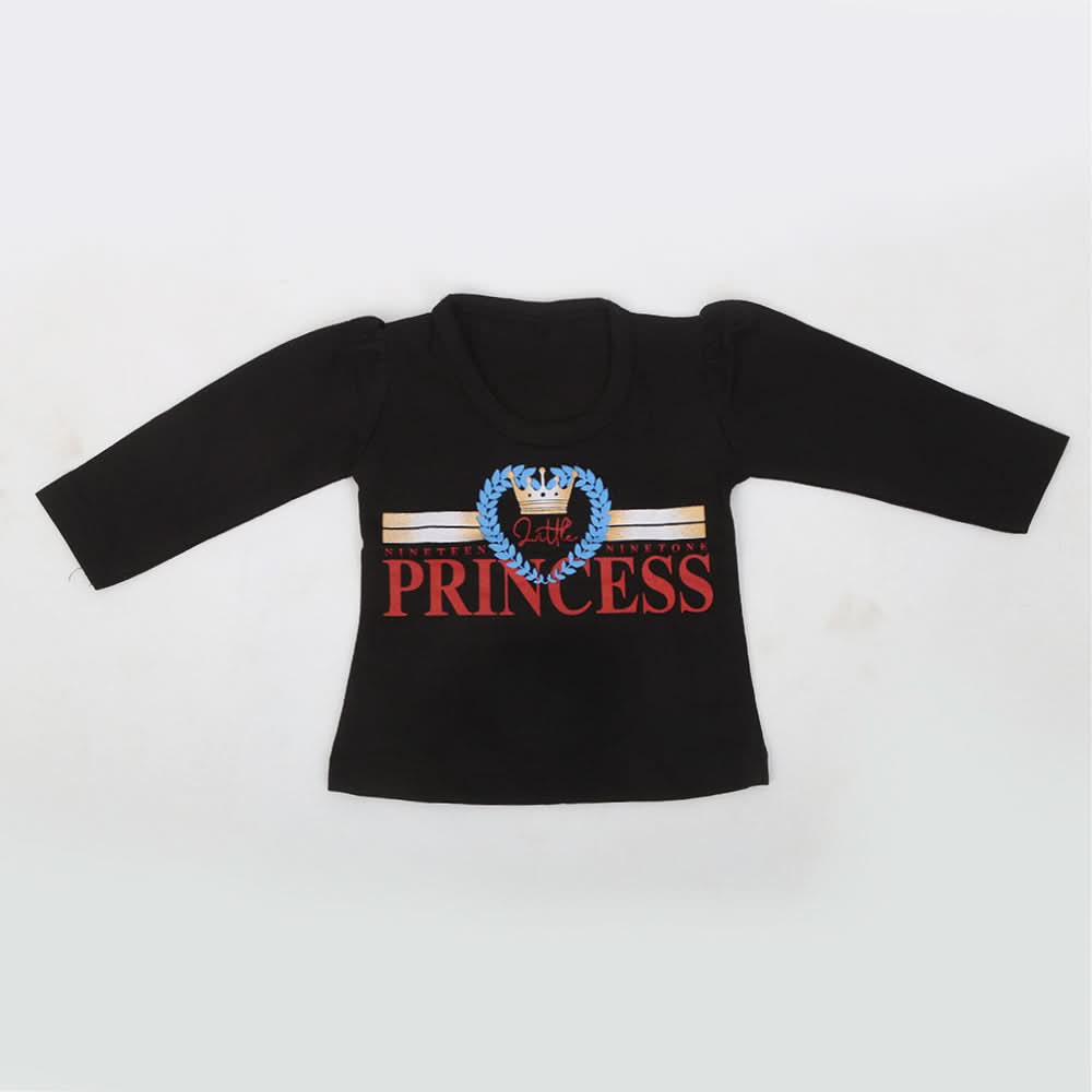 Newborn Girls Full Sleeves T-Shirt - Black, Kids, NB Girls T-Shirts, Chase Value, Chase Value