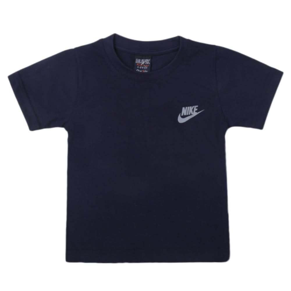 Boys Half Sleeves Logo T-Shirt - Navy Blue, Kids, Boys T-Shirts, Chase Value, Chase Value