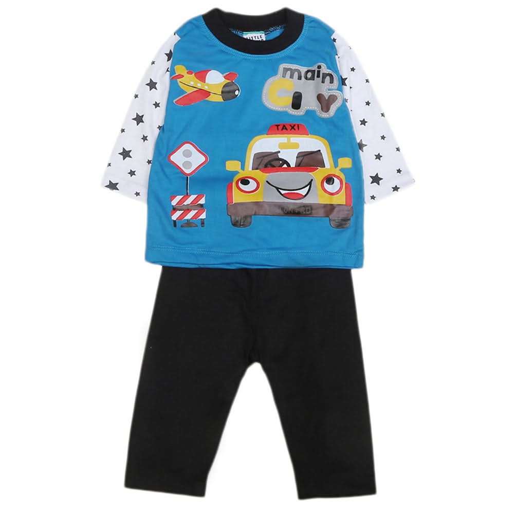 Boys Full Sleeves 2 Pcs Suit - Blue, Kids, Boys Sets And Suits, Chase Value, Chase Value