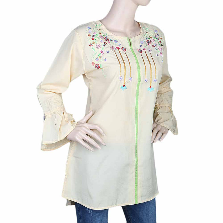 Women's Embroidered Western Top - Skin, Women, T-Shirts And Tops, Chase Value, Chase Value