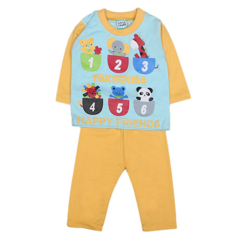 Boys Full Sleeves 2 Pcs Suit - Yellow, Kids, Boys Sets And Suits, Chase Value, Chase Value