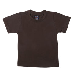 Boys Half Sleeves Logo T-Shirt - Dark Brown, Kids, Boys T-Shirts, Chase Value, Chase Value