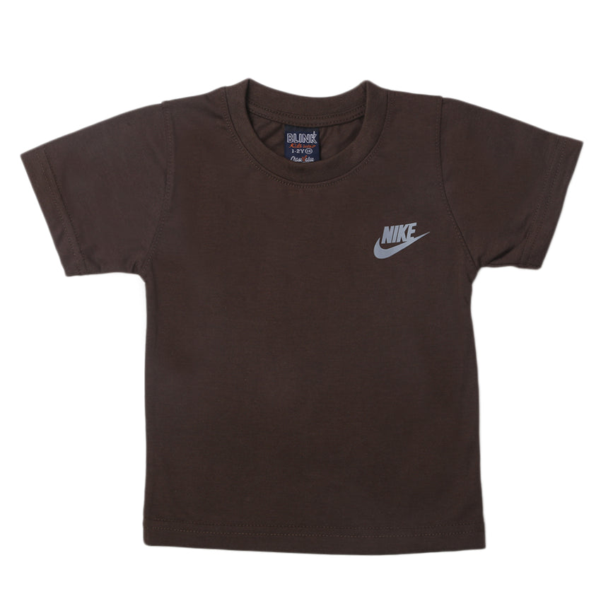 Boys Half Sleeves Logo T-Shirt - Dark Brown, Kids, Boys T-Shirts, Chase Value, Chase Value