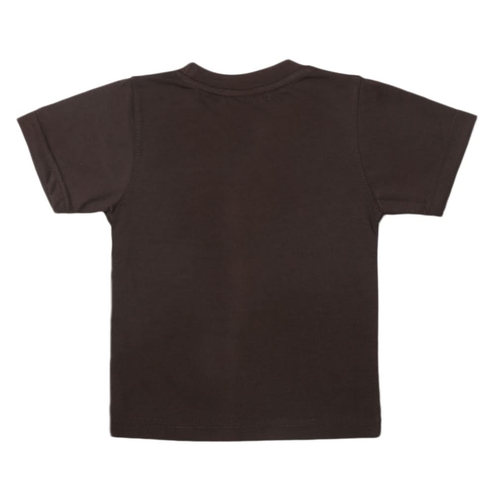 Boys Half Sleeves Logo T-Shirt - Dark Brown, Kids, Boys T-Shirts, Chase Value, Chase Value