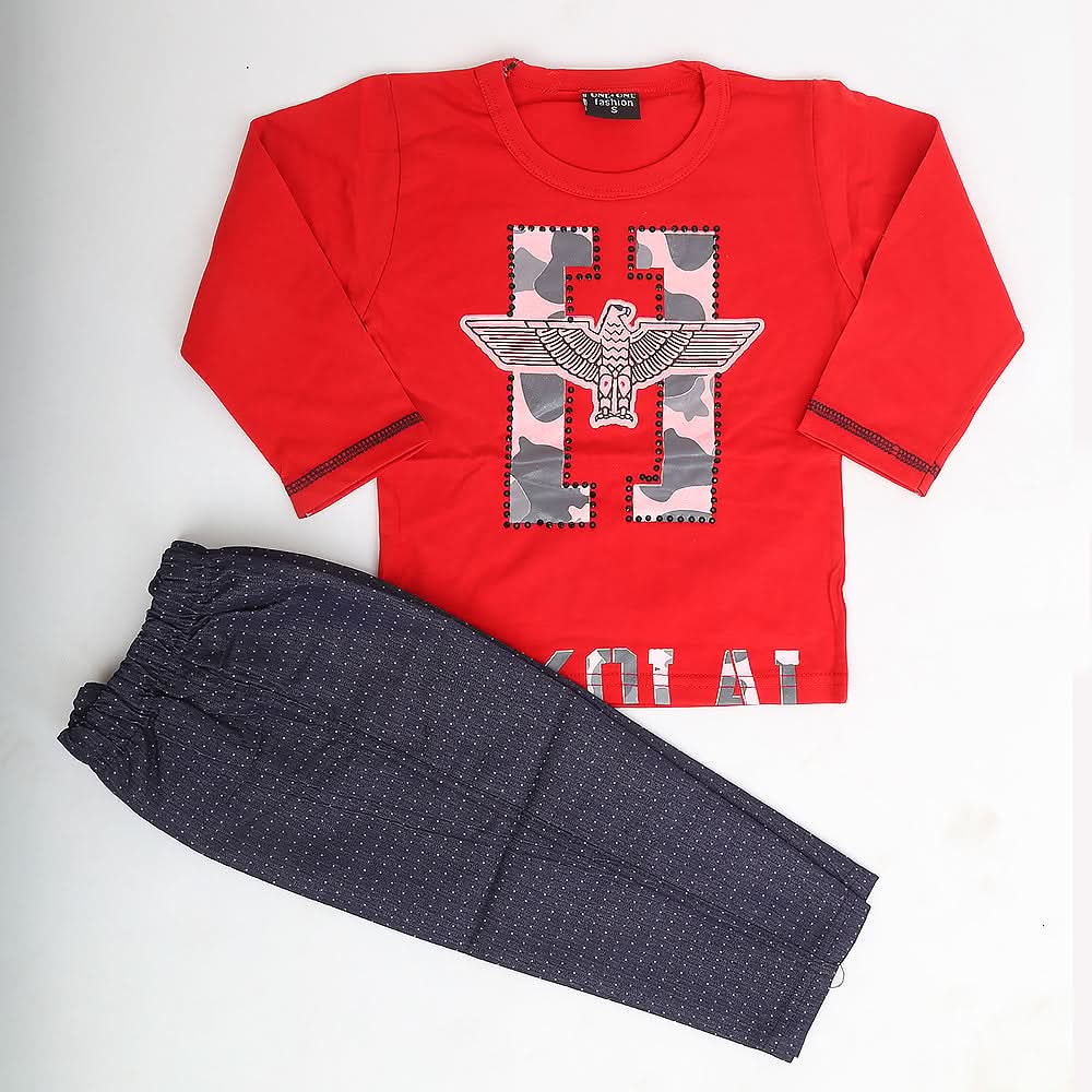 Boys Full Sleeves Suit - Red, Kids, Boys Sets And Suits, Chase Value, Chase Value