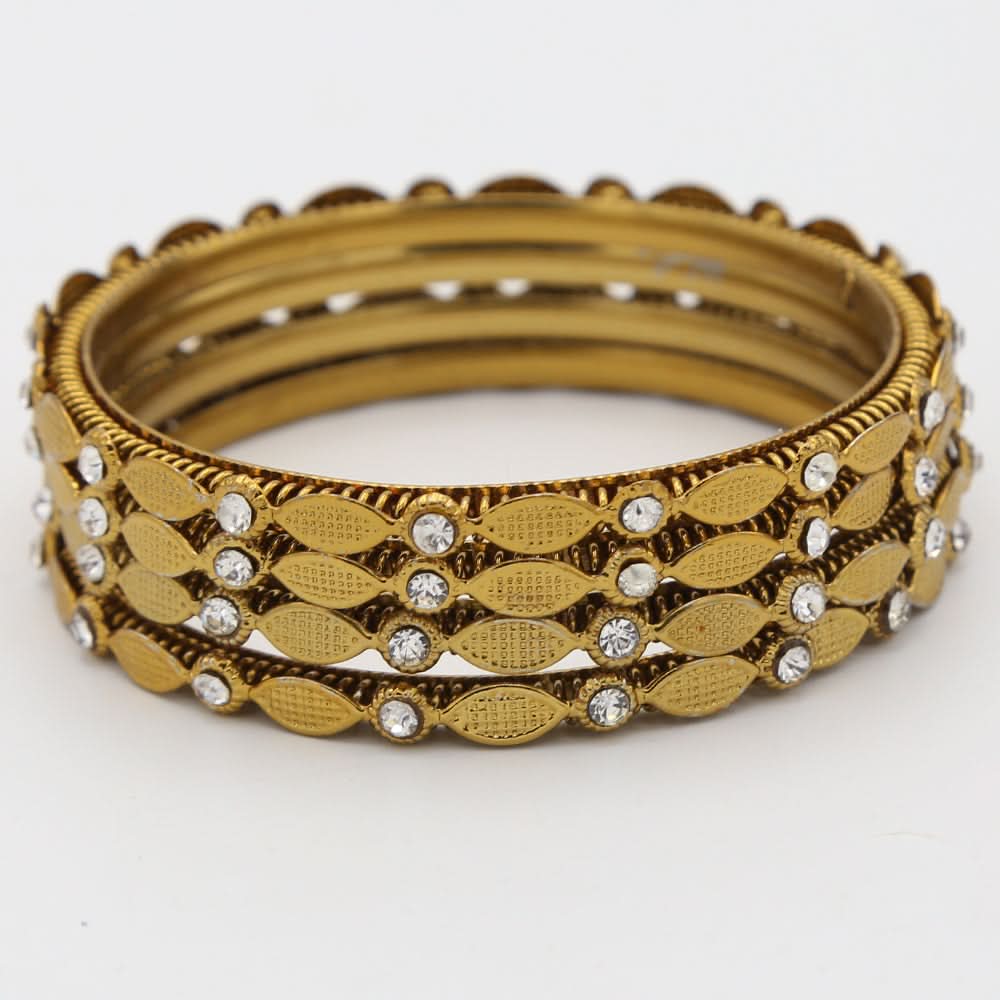 Women's Bangle 4 Piece Set - Golden, Women, Bangles & Bracelets, Chase Value, Chase Value