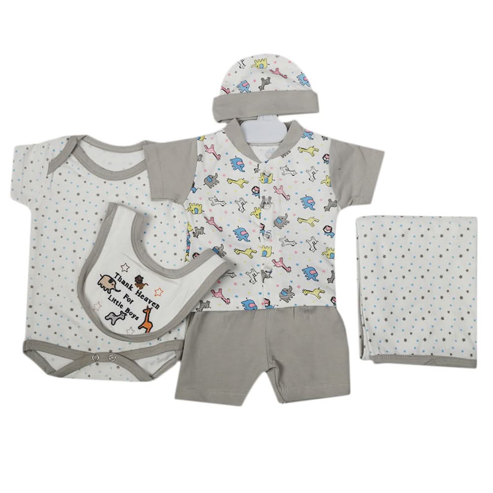 Gift Set 6Pcs - Grey, Kids, Newborn Boys Sets And Suits, Chase Value, Chase Value