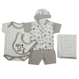 Gift Set 6Pcs - Grey, Kids, Newborn Boys Sets And Suits, Chase Value, Chase Value