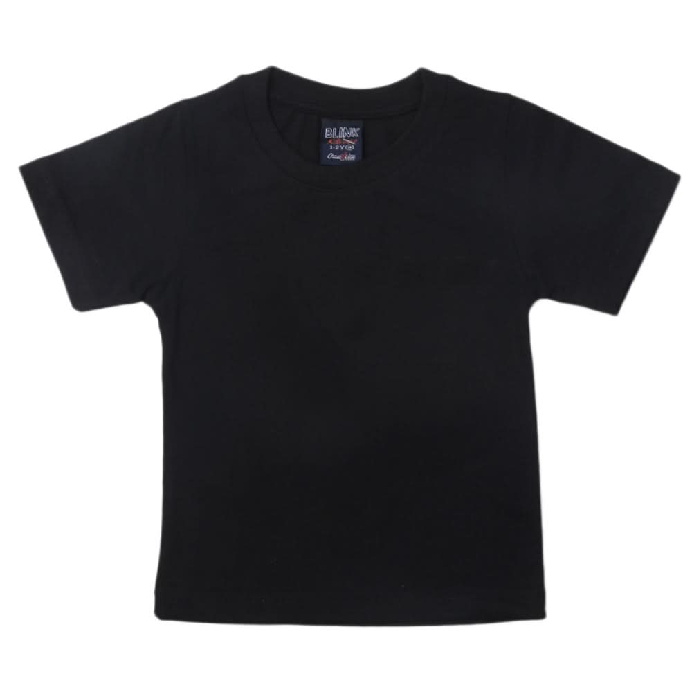 Boys Half Sleeves Logo T-Shirt - Black, Kids, Boys T-Shirts, Chase Value, Chase Value