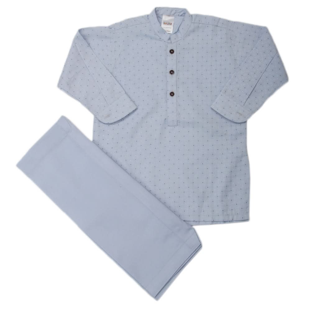 Newborn Printed Kurta Shalwar L.C 8099-A,B - Blue, Kids, NB Boys Shalwar Suits, Chase Value, Chase Value