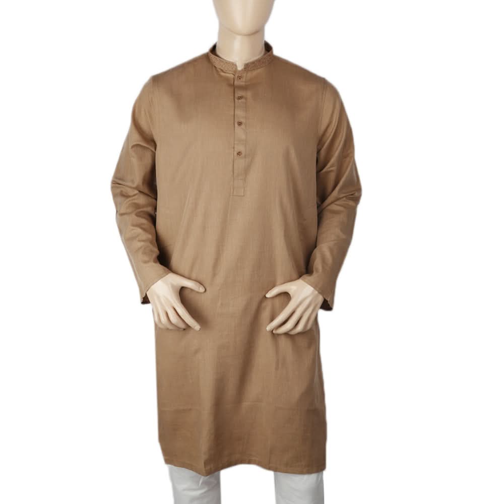 Men's Mashriq Slim Fit Kurta - Brown, Men, Kurtas, Chase Value, Chase Value
