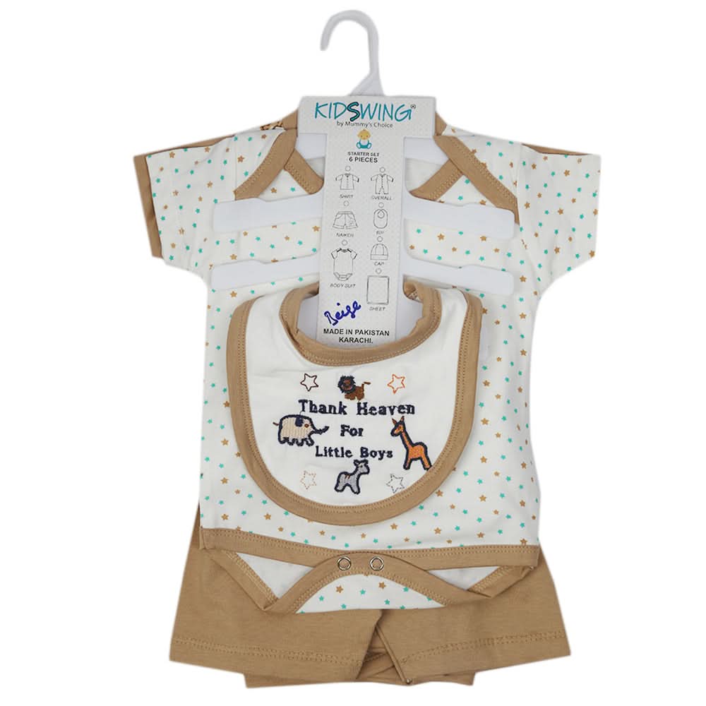 Gift Set 6Pcs - Beige, Kids, Newborn Boys Sets And Suits, Chase Value, Chase Value