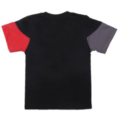 Boys Half Sleeves Logo T-Shirt - Black, Kids, Boys T-Shirts, Chase Value, Chase Value