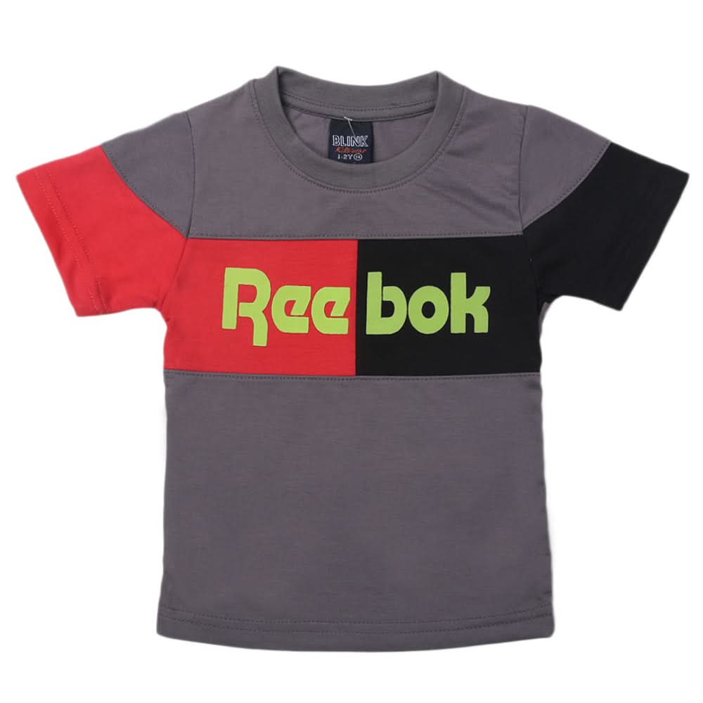 Boys Half Sleeves Logo T-Shirt - Grey, Kids, Boys T-Shirts, Chase Value, Chase Value