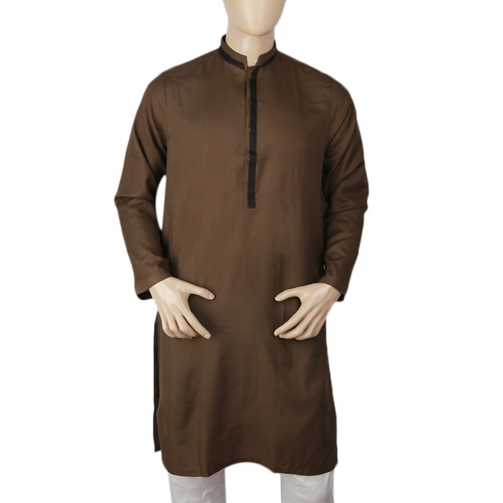 Men's Slim Fit Kurta - Dark Brown, Men, Kurtas, Chase Value, Chase Value