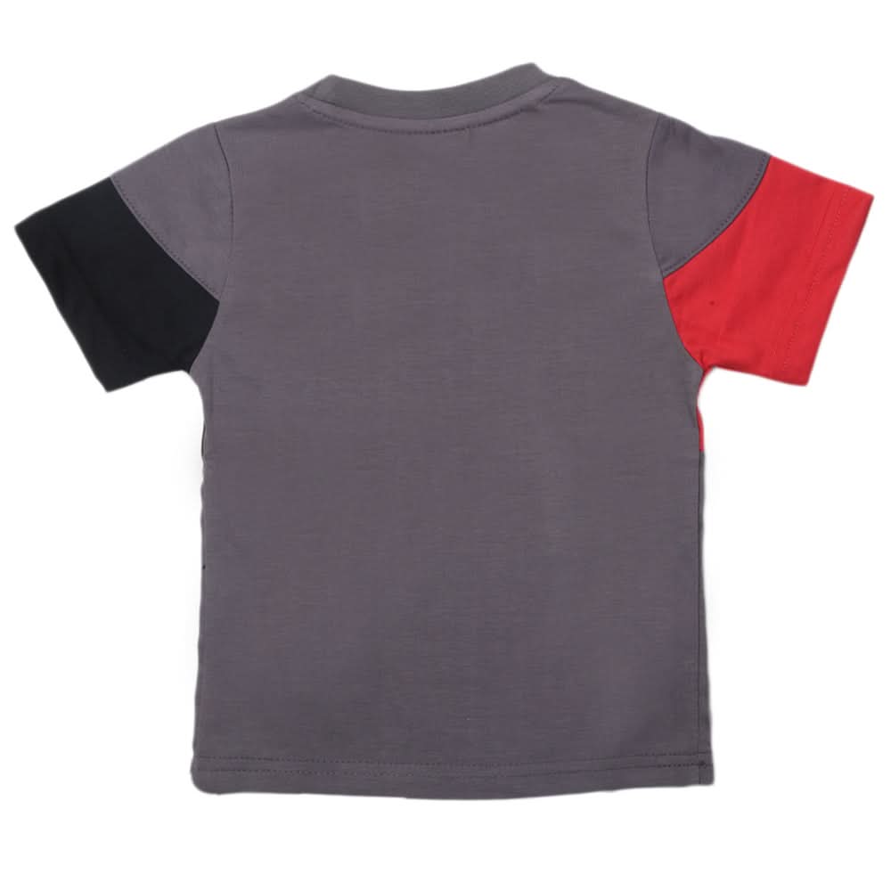 Boys Half Sleeves Logo T-Shirt - Grey, Kids, Boys T-Shirts, Chase Value, Chase Value