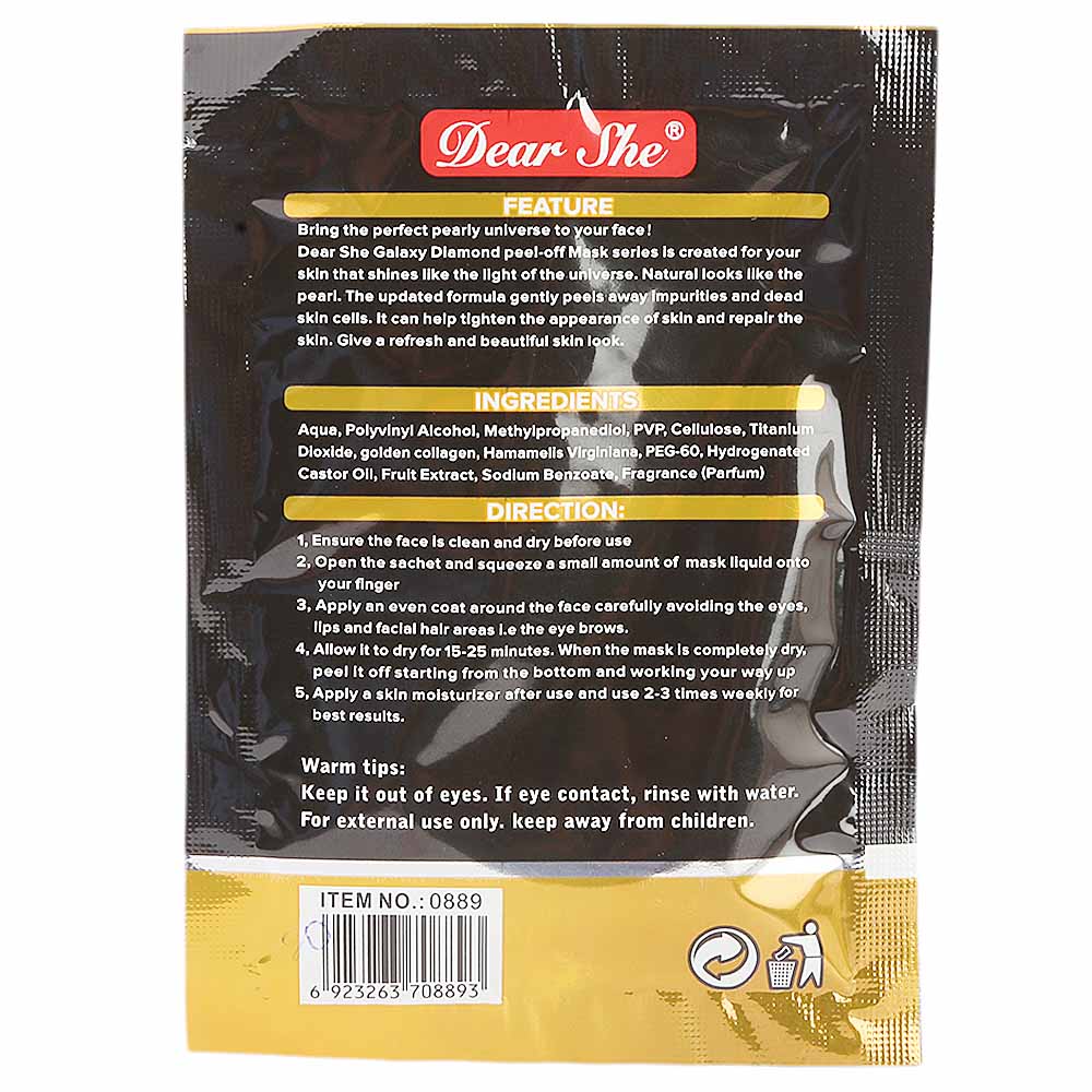 Dear She Gold Peel Off Mask - 20g, Beauty & Personal Care, Masks, Chase Value, Chase Value