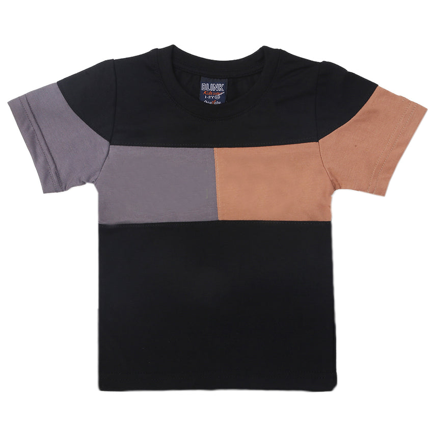 Boys Half Sleeves Logo T-Shirt - Black, Kids, Boys T-Shirts, Chase Value, Chase Value