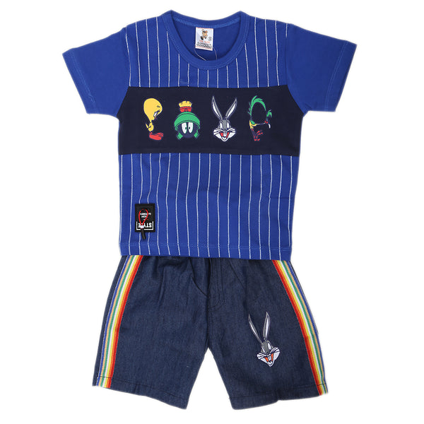 Newborn Boys Half Sleeves Suit - Royal Blue, Kids, NB Boys Sets And Suits, Chase Value, Chase Value