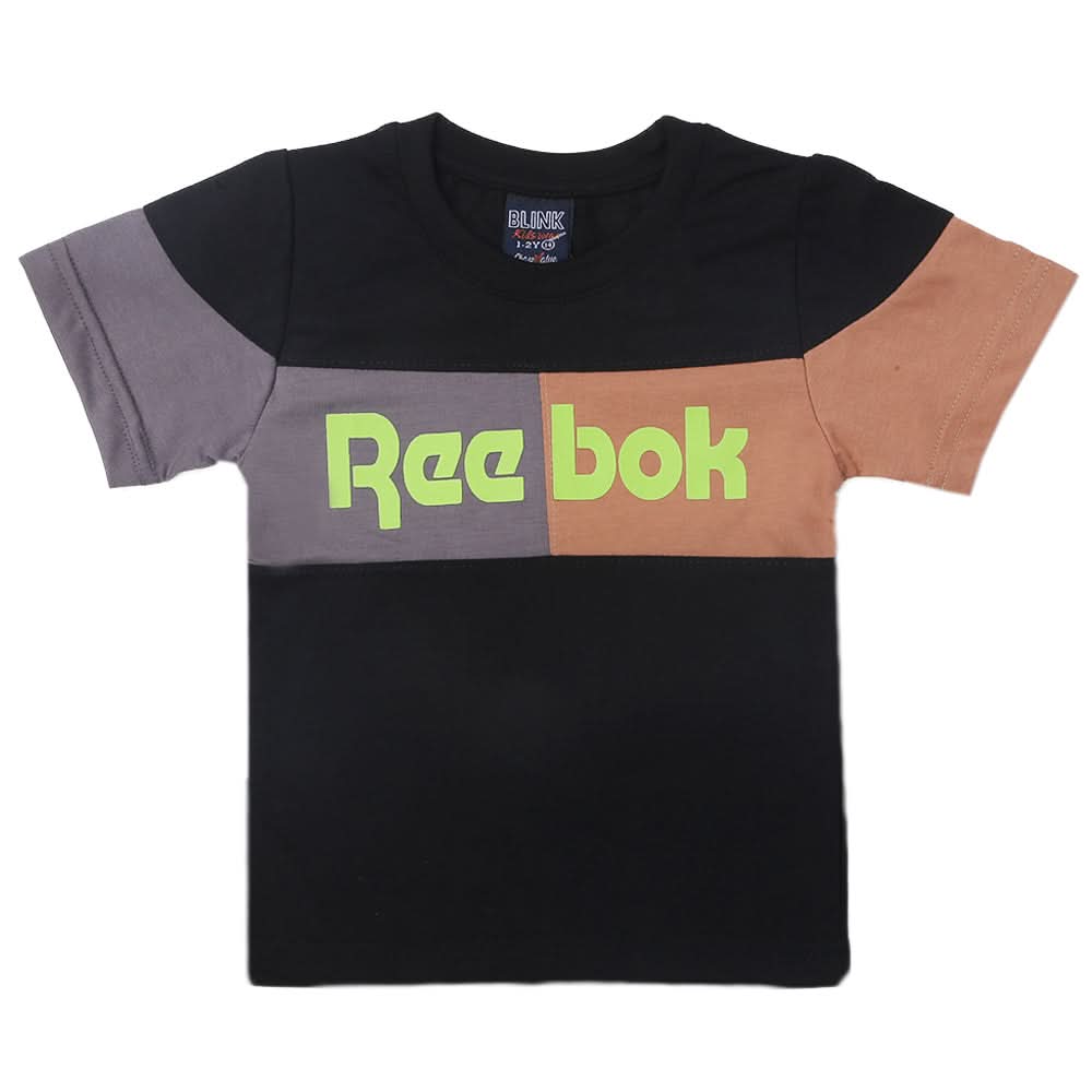 Boys Half Sleeves Logo T-Shirt - Black, Kids, Boys T-Shirts, Chase Value, Chase Value