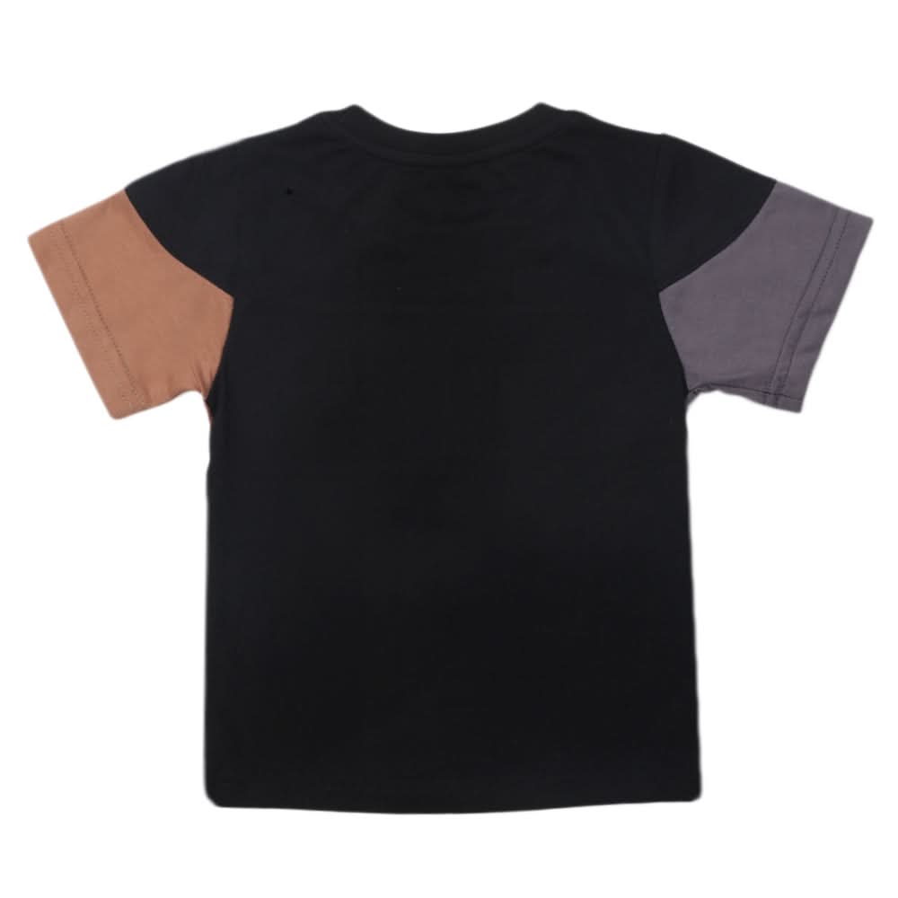 Boys Half Sleeves Logo T-Shirt - Black, Kids, Boys T-Shirts, Chase Value, Chase Value