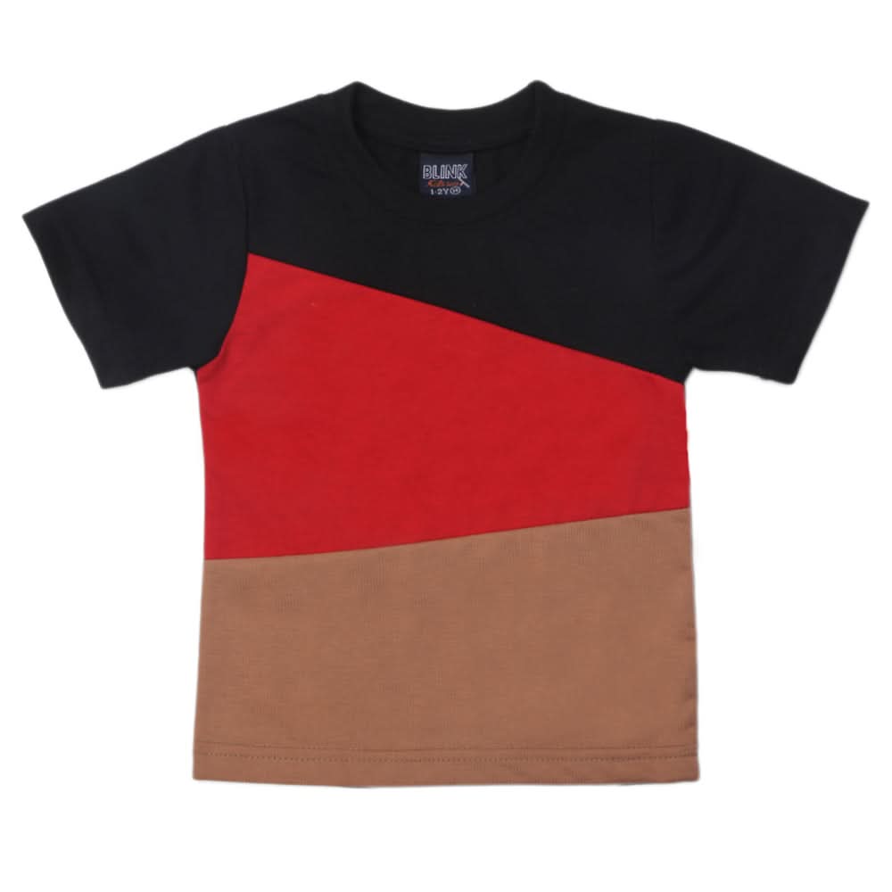 Boys Half Sleeves Logo T-Shirt - Black, Kids, Boys T-Shirts, Chase Value, Chase Value