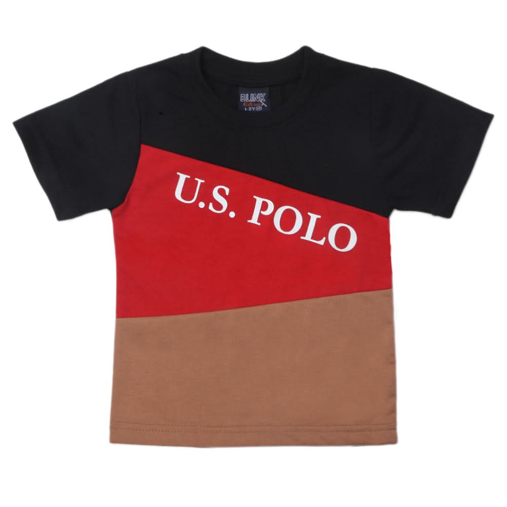 Boys Half Sleeves Logo T-Shirt - Black, Kids, Boys T-Shirts, Chase Value, Chase Value