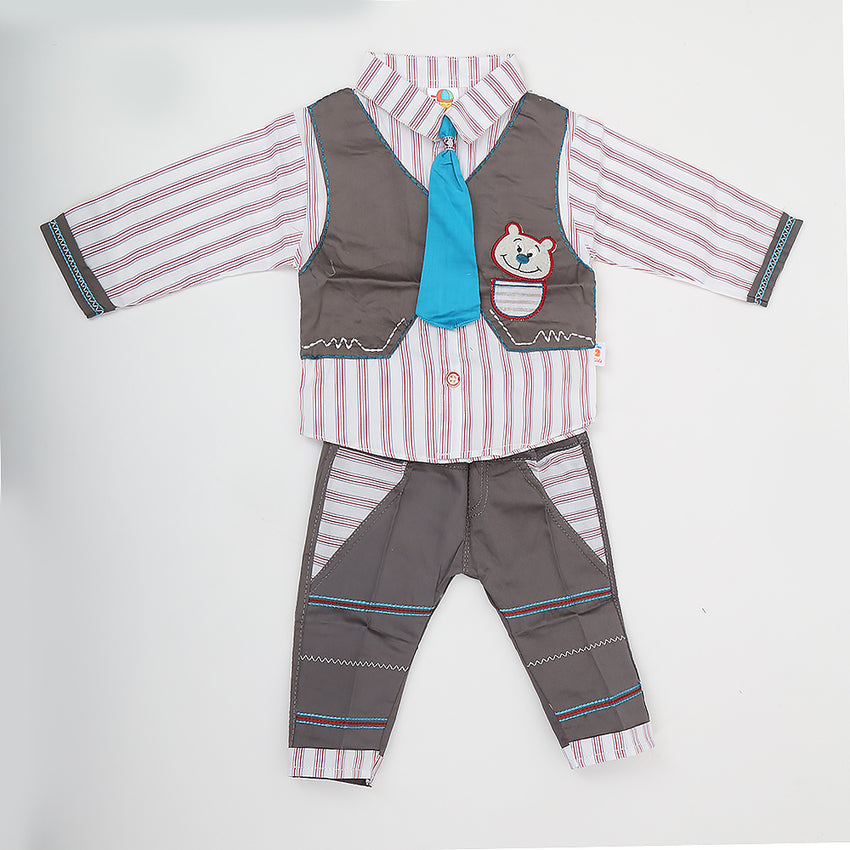 Newborn Boys Full Sleeves Suit - Grey, Kids, NB Boys Sets And Suits, Chase Value, Chase Value