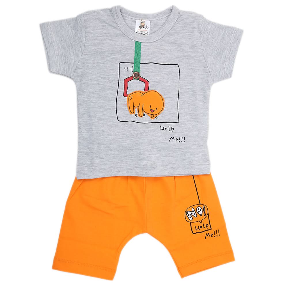 Newborn Boys Half Sleeves Suit - Orange, Kids, NB Boys Sets And Suits, Chase Value, Chase Value