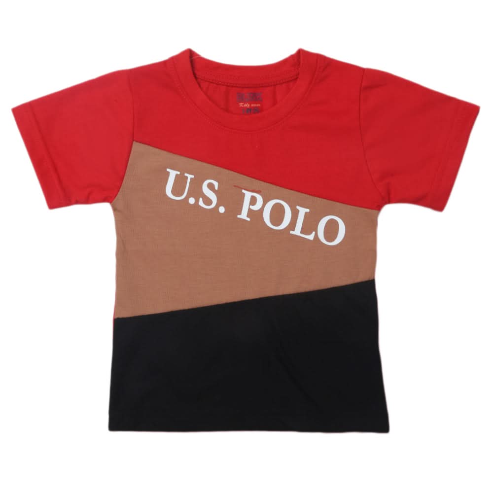 Boys Half Sleeves Logo T-Shirt - Red, Kids, Boys T-Shirts, Chase Value, Chase Value