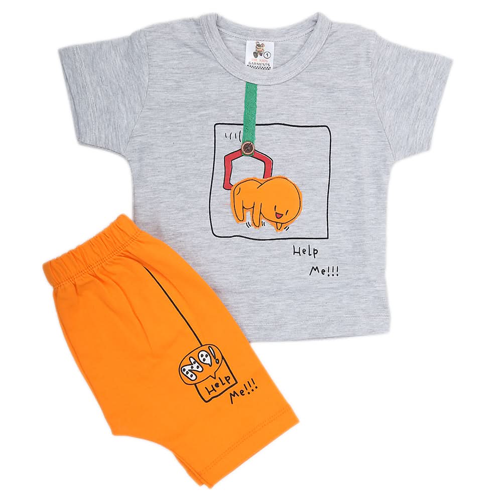 Newborn Boys Half Sleeves Suit - Orange, Kids, NB Boys Sets And Suits, Chase Value, Chase Value
