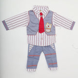 Newborn Boys Full Sleeves Suit - Steel Blue, Kids, NB Boys Sets And Suits, Chase Value, Chase Value