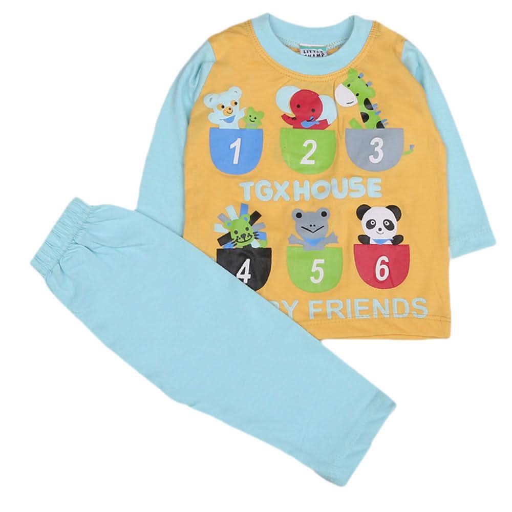 Boys Full Sleeves 2 Pcs Suit - Light Blue, Kids, Boys Sets And Suits, Chase Value, Chase Value