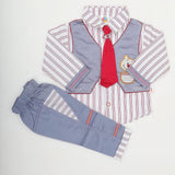 Newborn Boys Full Sleeves Suit - Steel Blue, Kids, NB Boys Sets And Suits, Chase Value, Chase Value