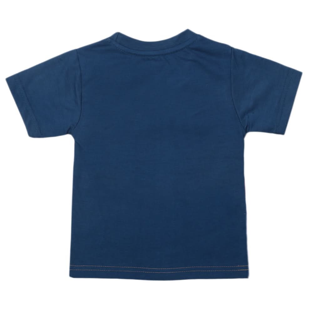 Boys Half Sleeves Logo T-Shirt - Sea Blue, Kids, Boys T-Shirts, Chase Value, Chase Value