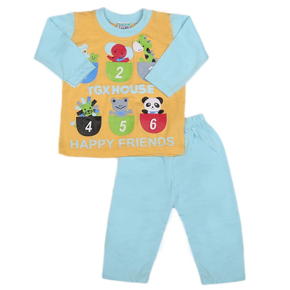 Boys Full Sleeves 2 Pcs Suit - Light Blue, Kids, Boys Sets And Suits, Chase Value, Chase Value