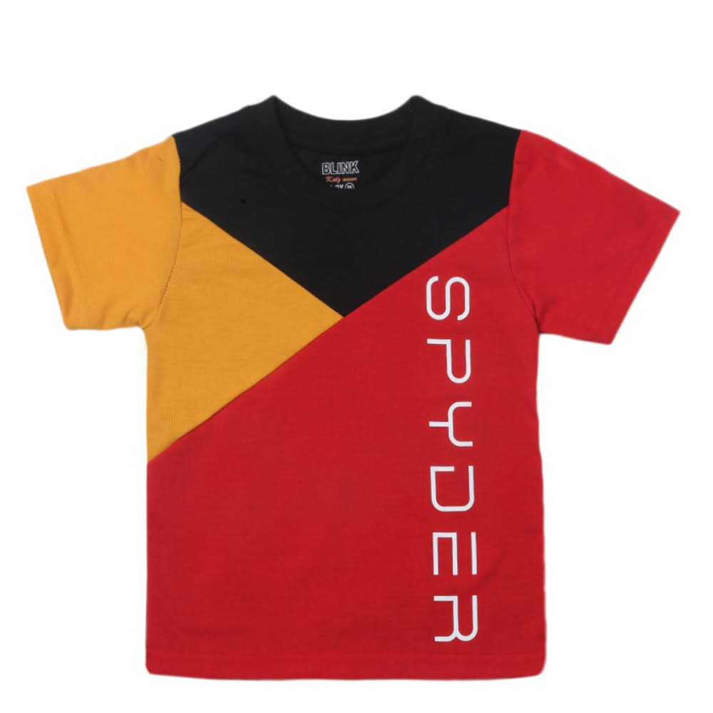 Boys Half Sleeves Logo T-Shirt - Black, Kids, Boys T-Shirts, Chase Value, Chase Value